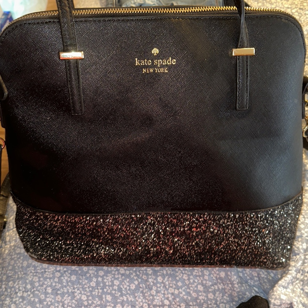 Kate Spade Black and Glitter Shoulder Bag